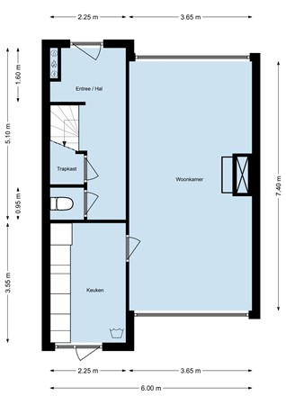 Floorplan - Palestrinastraat 6, 4614 BG Bergen op Zoom